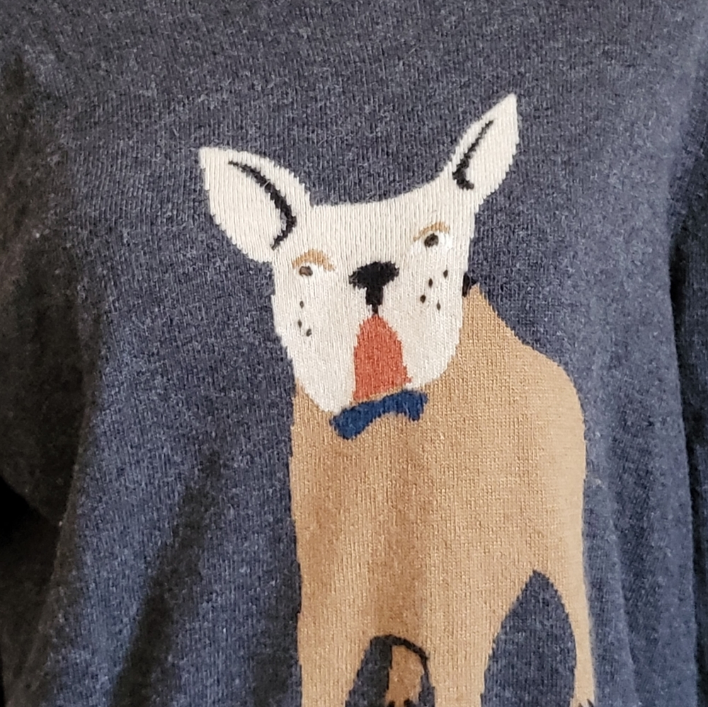 J Crew bulldog sweater